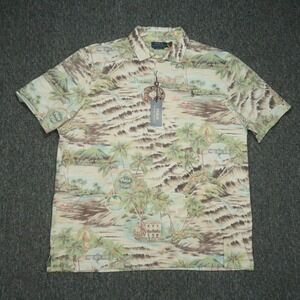 Polo Ralph Lauren Shirt Mens Extra‎ Large Brown Classic Havana Beach Print NWT